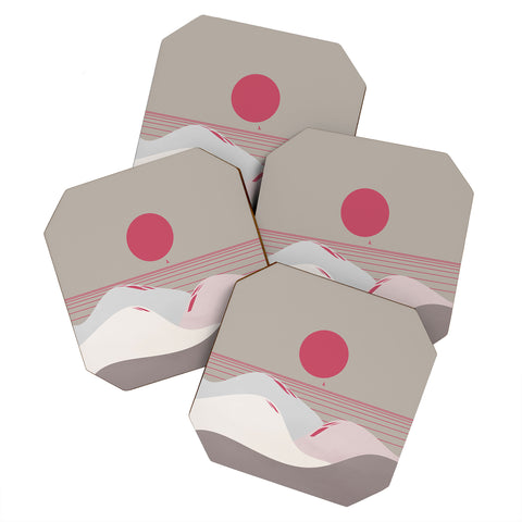 Viviana Gonzalez Minimal Sunset 9 Coaster Set