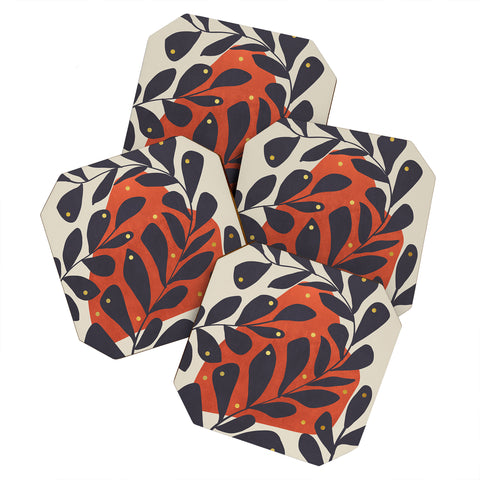Viviana Gonzalez Modern botanical composition 4 Coaster Set