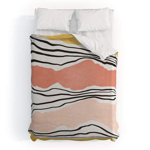 Viviana Gonzalez Modern irregular Stripes 01 Duvet Cover