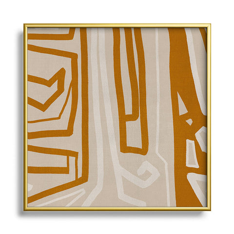 Viviana Gonzalez Modern LineArt 01 Square Metal Framed Art Print