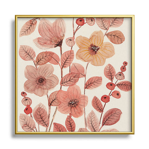 Viviana Gonzalez Moody Blooms 06 Square Metal Framed Art Print