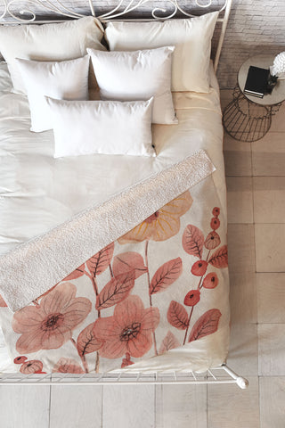 Viviana Gonzalez Moody Blooms 06 Fleece Throw Blanket