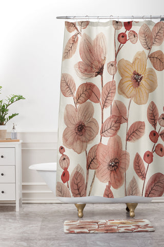 Viviana Gonzalez Moody Blooms 06 Shower Curtain And Mat