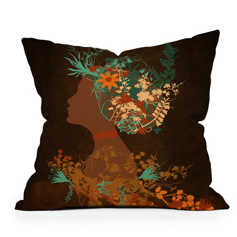 Viviana Gonzalez Mujer Floral I Outdoor Throw Pillow