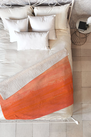 Viviana Gonzalez Peach Fuzz Modern Abstract Fleece Throw Blanket