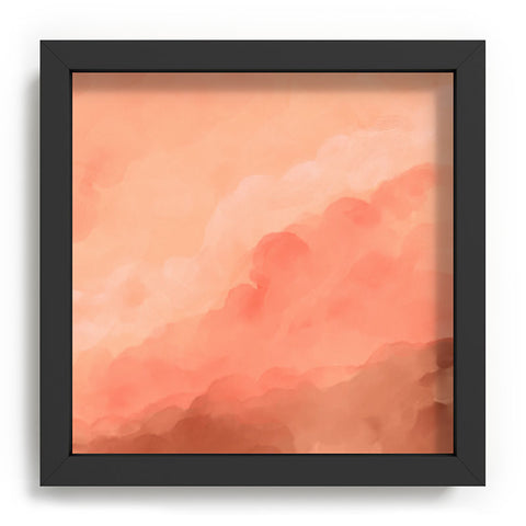 Viviana Gonzalez Peach Fuzz Watercolor Clouds Recessed Framing Square
