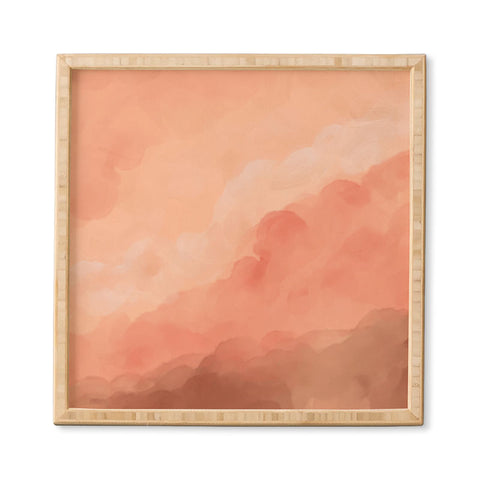 Viviana Gonzalez Peach Fuzz Watercolor Clouds Framed Wall Art