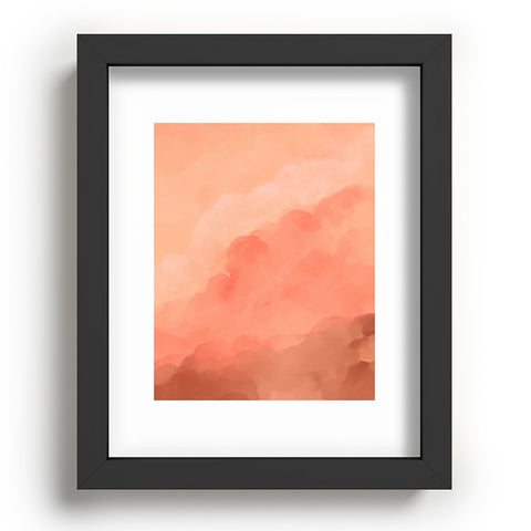 Viviana Gonzalez Peach Fuzz Watercolor Clouds Recessed Framing Rectangle