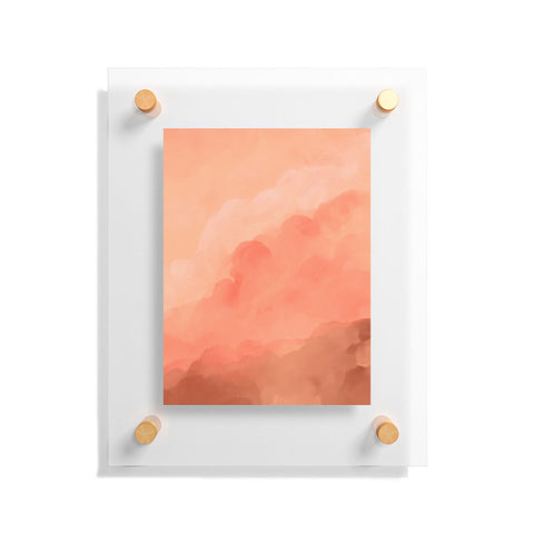 Viviana Gonzalez Peach Fuzz Watercolor Clouds Floating Acrylic Print