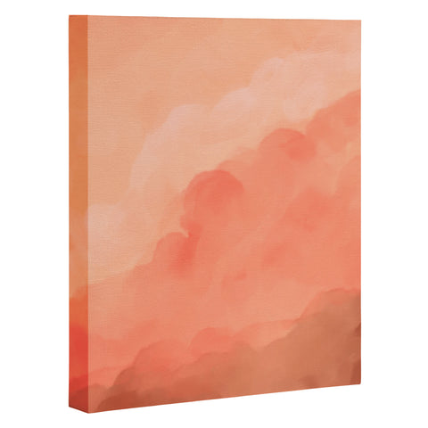Viviana Gonzalez Peach Fuzz Watercolor Clouds Art Canvas