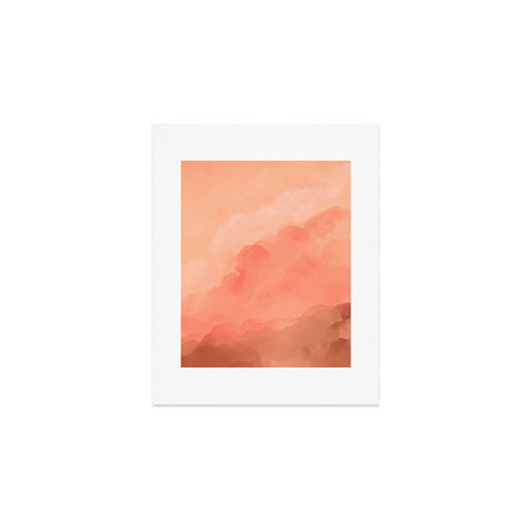 Viviana Gonzalez Peach Fuzz Watercolor Clouds Art Print