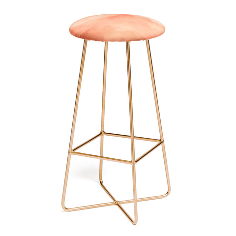 Viviana Gonzalez Peach Fuzz Watercolor Clouds Bar Stool