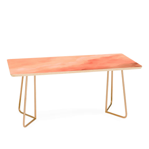 Viviana Gonzalez Peach Fuzz Watercolor Clouds Coffee Table