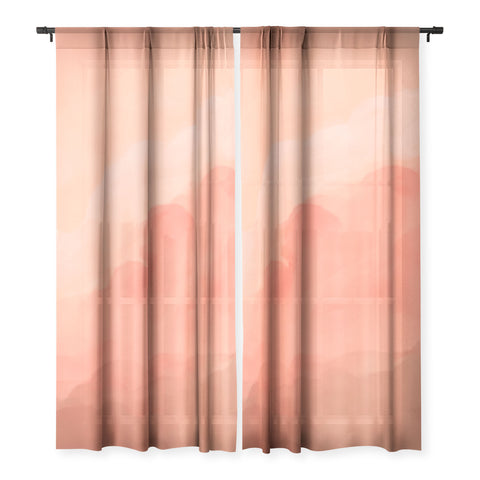 Viviana Gonzalez Peach Fuzz Watercolor Clouds Sheer Non Repeat