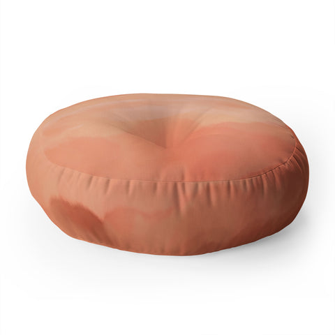 Viviana Gonzalez Peach Fuzz Watercolor Clouds Floor Pillow Round