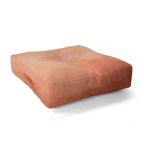 Viviana Gonzalez Peach Fuzz Watercolor Clouds Floor Pillow Square