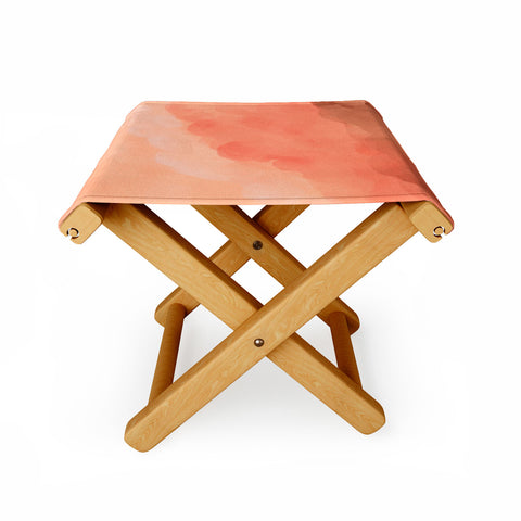 Viviana Gonzalez Peach Fuzz Watercolor Clouds Folding Stool