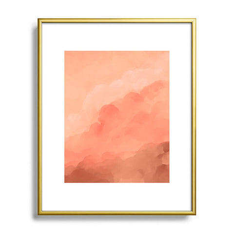 Viviana Gonzalez Peach Fuzz Watercolor Clouds Metal Framed Art Print