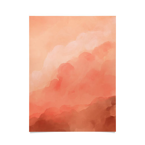 Viviana Gonzalez Peach Fuzz Watercolor Clouds Poster