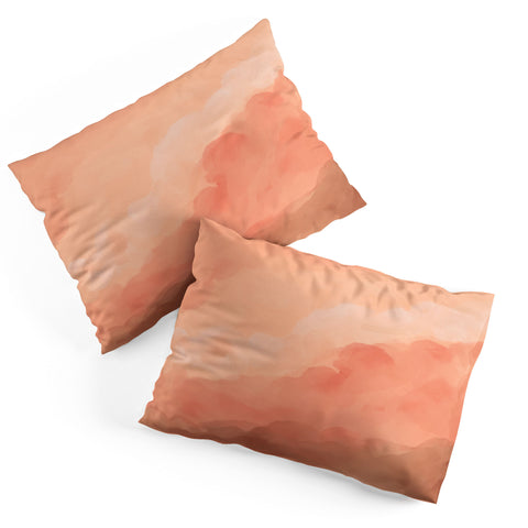 Viviana Gonzalez Peach Fuzz Watercolor Clouds Pillow Shams