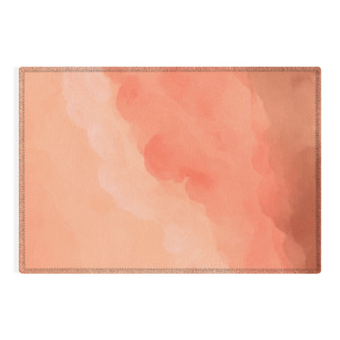 Viviana Gonzalez Peach Fuzz Watercolor Clouds Outdoor Rug