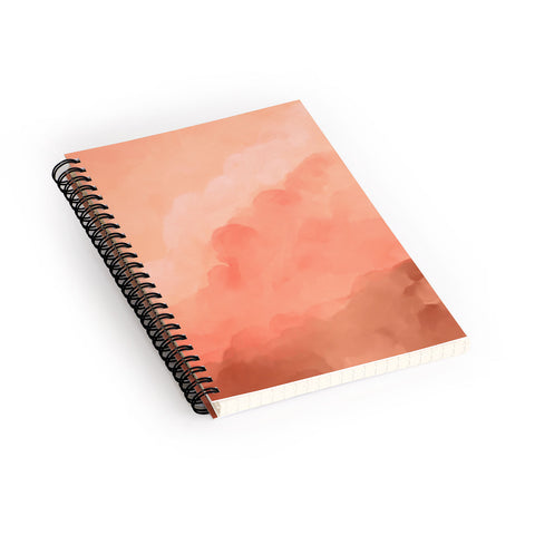 Viviana Gonzalez Peach Fuzz Watercolor Clouds Spiral Notebook
