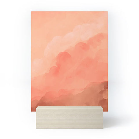 Viviana Gonzalez Peach Fuzz Watercolor Clouds Mini Art Print
