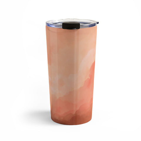 Viviana Gonzalez Peach Fuzz Watercolor Clouds Travel Mug