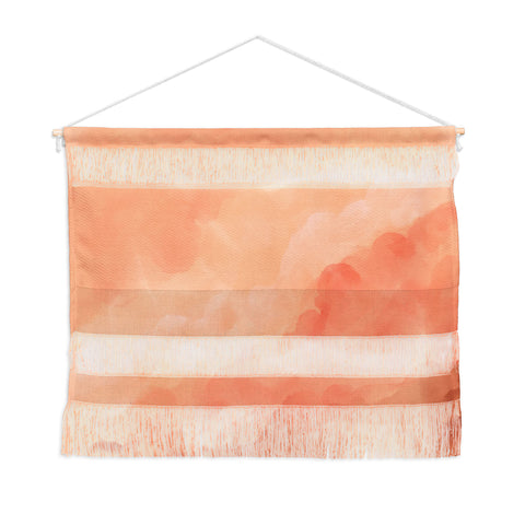 Viviana Gonzalez Peach Fuzz Watercolor Clouds Wall Hanging Landscape