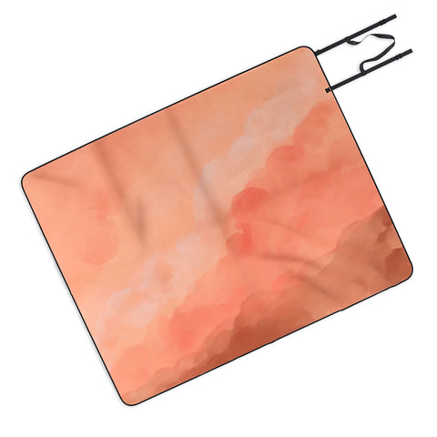 Viviana Gonzalez Peach Fuzz Watercolor Clouds Picnic Blanket