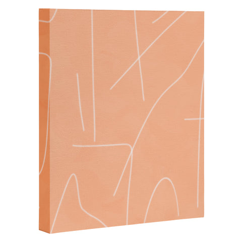 Viviana Gonzalez Peach Lineal Abstract Art Canvas