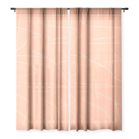 Viviana Gonzalez Peach Lineal Abstract Sheer Non Repeat