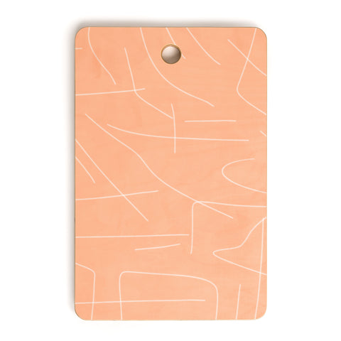 Viviana Gonzalez Peach Lineal Abstract Cutting Board Rectangle
