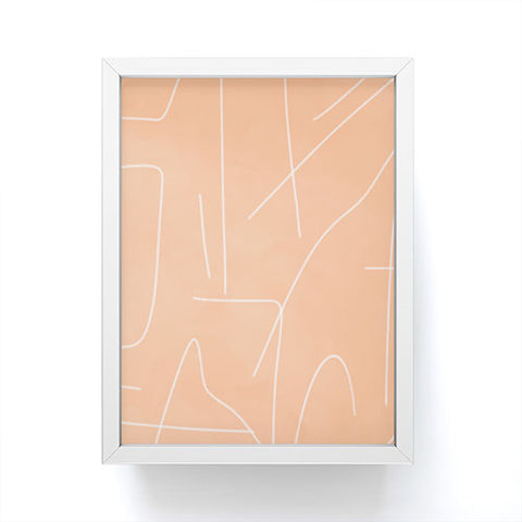 Viviana Gonzalez Peach Lineal Abstract Framed Mini Art Print