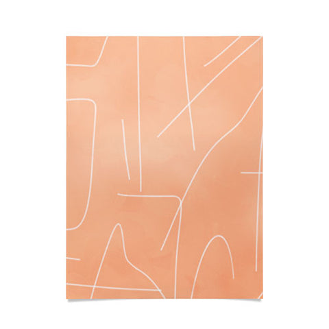 Viviana Gonzalez Peach Lineal Abstract Poster