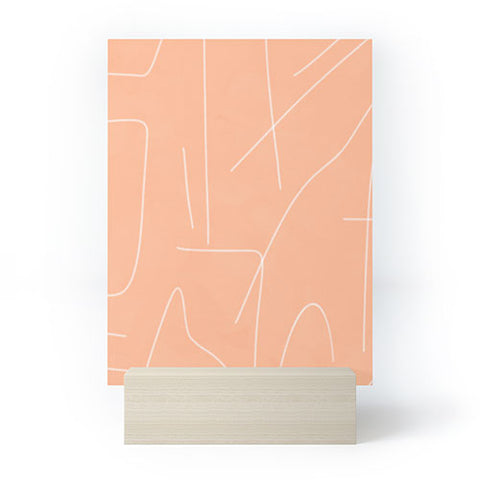 Viviana Gonzalez Peach Lineal Abstract Mini Art Print