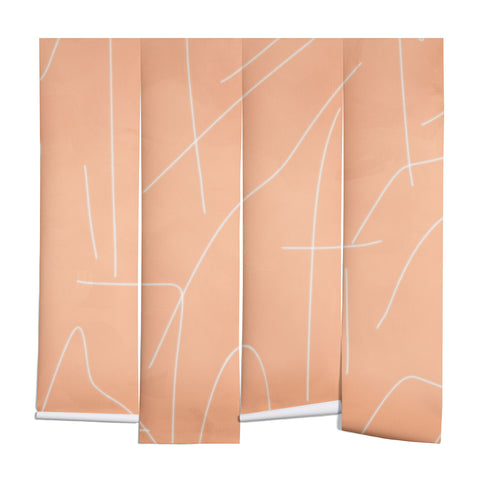 Viviana Gonzalez Peach Lineal Abstract Wall Mural