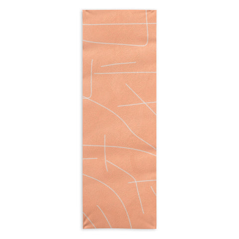 Viviana Gonzalez Peach Lineal Abstract Yoga Towel