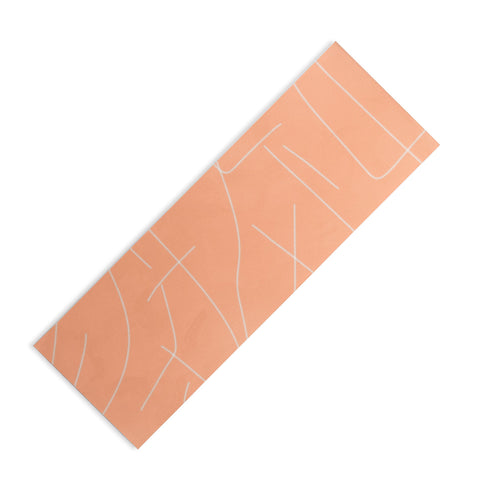 Viviana Gonzalez Peach Lineal Abstract Yoga Mat