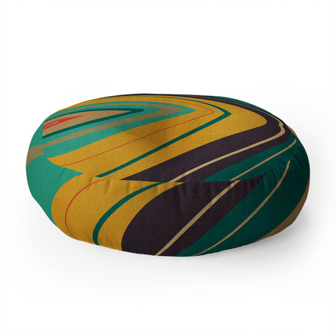 Viviana Gonzalez Psychedelic colorful love Floor Pillow Round