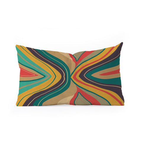 Viviana Gonzalez Psychedelic colorful love Oblong Throw Pillow