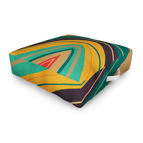 Viviana Gonzalez Psychedelic colorful love Outdoor Floor Cushion