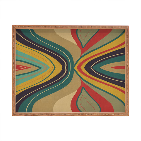 Viviana Gonzalez Psychedelic colorful love Rectangular Tray