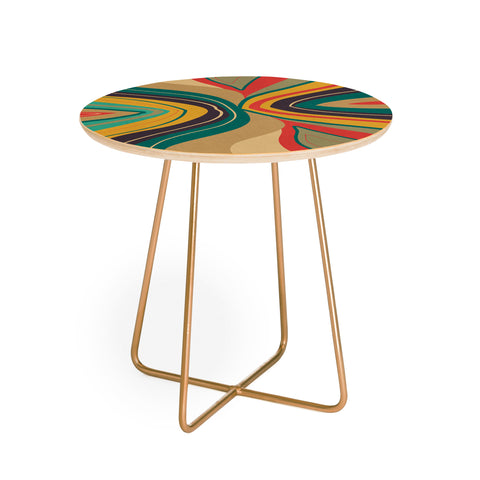 Viviana Gonzalez Psychedelic colorful love Round Side Table