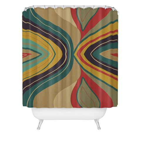 Viviana Gonzalez Psychedelic colorful love Shower Curtain