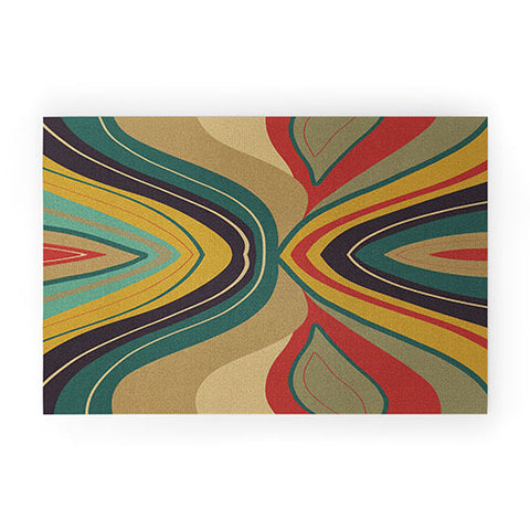 Viviana Gonzalez Psychedelic colorful love Welcome Mat