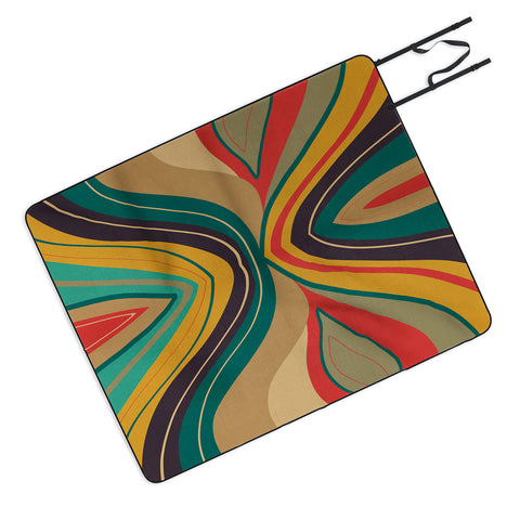 Viviana Gonzalez Psychedelic colorful love Picnic Blanket