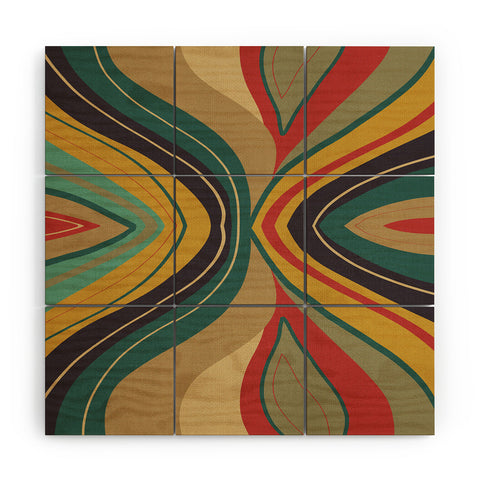 Viviana Gonzalez Psychedelic colorful love Wood Wall Mural
