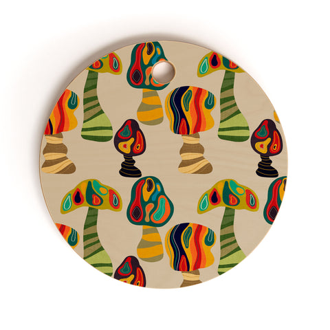 Viviana Gonzalez Psychedelic trees Cutting Board Round
