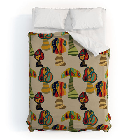 Viviana Gonzalez Psychedelic trees Duvet Cover